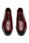 Buy_3DM LIFESTYLE_Red Plain Quarter Brogue Oxford Shoes 