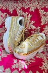 Buy_Chal Jooti_Gold Embellished Goddess Sequin Sneakers _at_Aza_Fashions