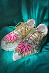 Shop_Chal Jooti_White Embellished Princess Padmini Sequined Patchwork Sneakers _at_Aza_Fashions