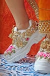 Buy_Chal Jooti_White Embellished Princess Padmini Sequined Patchwork Sneakers _Online_at_Aza_Fashions