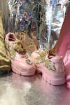 Chal Jooti_Pink Embellished Lady Blush Jewel Sneakers _Online_at_Aza_Fashions