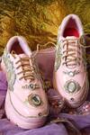 Buy_Chal Jooti_Pink Embellished Lady Blush Jewel Sneakers _Online_at_Aza_Fashions