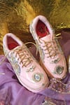 Shop_Chal Jooti_Pink Embellished Lady Blush Jewel Sneakers _Online_at_Aza_Fashions