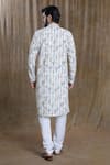 Shop_Aryavir Malhotra_White Kurta Cotton Printed Sequin Chevron Lucknowi With Pyjama _at_Aza_Fashions