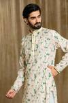Shop_Arihant Rai Sinha_Multi Color Cotton, Silk Embroidery Geometric Print Kurta With Pyjama_Online_at_Aza_Fashions