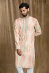 Aryavir Malhotra_Multi Color Kurta Cotton Printed Abstract And Pyjama Set_at_Aza_Fashions