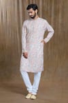 Buy_Aryavir Malhotra_Multi Color Kurta Cotton Mini Floral And Pyjama Set _at_Aza_Fashions