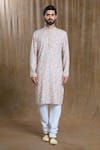 Aryavir Malhotra_Multi Color Kurta Cotton Mini Floral And Pyjama Set _Online_at_Aza_Fashions