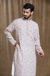 Aryavir Malhotra_Multi Color Kurta Cotton Mini Floral And Pyjama Set _at_Aza_Fashions