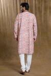 Shop Arihant Rai Sinha Peach Cotton, Silk Embroidery Straight Kurta With Pyjama at Aza Fashions Shop_Arihant Rai Sinha_Peach Cotton, Silk Embroidery Straight Kurta With Pyjama_at_Aza_Fashions