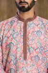 Arihant Rai Sinha Peach Cotton, Silk Embroidery Straight Kurta With Pyjama at Aza Fashions Arihant Rai Sinha_Peach Cotton, Silk Embroidery Straight Kurta With Pyjama_at_Aza_Fashions