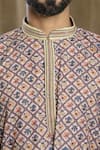 Buy_Aryavir Malhotra_Multi Color Kurta Cotton Printed Geometric Trellis With Pyjama 