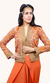 Shop_Richaa Goenka_Orange Crepe Hand Embroidery Solid Dhoti Pant _at_Aza_Fashions