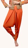 Richaa Goenka_Orange Crepe Hand Embroidery Solid Dhoti Pant _Online_at_Aza_Fashions