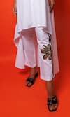 Richaa Goenka White Cotton Sequins, Embroidery Collared Asymmetric Kurta With Pant Online at Aza Fashions Richaa Goenka_White Cotton Sequins, Embroidery Collared Asymmetric Kurta With Pant _Online_at_Aza_Fashions