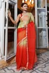 Shop_Geroo Jaipur_Red Kota Silk Shaded Saree With Unstitched Blouse Piece_at_Aza_Fashions