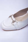 Schon Zapato_White Stitchline Thread Buckle Strap Mules _Online_at_Aza_Fashions