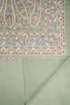Taroob_Green Embroidered Floral Kashmiri Stole_Online_at_Aza_Fashions