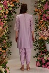 Preeti S Kapoor_Purple Chanderi Embellished Sequin Round Paisley Embroidery Kurta Dhoti Pant Set_Online_at_Aza_Fashions