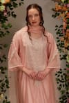 Shop_Preeti S Kapoor_Peach Chanderi Embellished Sequin Round Moti Kurta Pant Set _at_Aza_Fashions