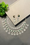 Buy Prestones Green Stones, Crystals Embellished Necklace Set at Aza Fashions Buy_Prestones_Green Stones, Crystals Embellished Necklace Set _at_Aza_Fashions