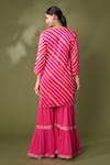 Shop_Samyukta Singhania_Red Cotton Silk Printed Leheriya Straight Gota Embroidered Kurta Sharara Set _at_Aza_Fashions