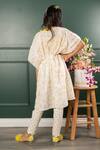 Shop_Kirti Agarwal - Pret N Couture_White Chanderi , Embroidery Bird Motif Kaftan Pant Set _at_Aza_Fashions