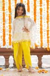 Buy_Kirti Agarwal - Pret N Couture_Yellow Georgette Embroidered Sequin Tunic Dhoti Pant Set_at_Aza_Fashions