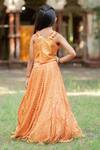 Shop_Kirti Agarwal - Pret N Couture_Orange Silk, Lace, Organza, Linen Lace, Sequins Embroidered Lehenga Set _at_Aza_Fashions