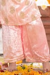 Kirti Agarwal - Pret N Couture_Pink Kurta And Palazzo Velvet Embroidered Gota Set_at_Aza_Fashions