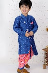 Kirti Agarwal - Pret N Couture_Blue Chanderi Printed Patola Embroidered Kurta And Dhoti Pant Set _Online_at_Aza_Fashions