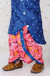 Buy_Kirti Agarwal - Pret N Couture_Blue Chanderi Printed Patola Embroidered Kurta And Dhoti Pant Set 