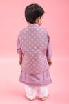 Shop_Kirti Agarwal - Pret N Couture_Purple Silk Embroidered Floral Kurta Set With Nehru Jacket _at_Aza_Fashions