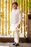 Buy_Kirti Agarwal - Pret N Couture_Off White Silk, Cotton Embroidery Floral Nehru Jacket With Kurta Set _at_Aza_Fashions