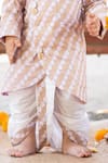 Shop_Kirti Agarwal - Pret N Couture_Purple Cotton Printed Foil Kurta And Dhoti Pant Set_Online_at_Aza_Fashions