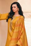 Shop_Label Varsha_Yellow Kurta And Dupatta Viscose Woven Dola Silk Embroidered Zari Pant Set _at_Aza_Fashions