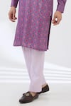 Rabani & Rakha_Purple Kurta Georgette Printed Floral And Pant Set _Online_at_Aza_Fashions