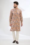 Buy_Rabani & Rakha_Multi Color Kurta Georgette Printed Ganesha And Pant Set _at_Aza_Fashions