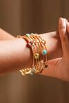 Ruuh Studios_Gold Plated Crystals Multi Stone Studded Bangle _Online_at_Aza_Fashions