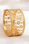 Buy_Ruuh Studios_Gold Plated Pearls Freshwater Embellished Bangle _Online_at_Aza_Fashions