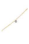 Shop_Ruuh Studios_Gold Plated Crystals Heart Charm Chain Link Bracelet _at_Aza_Fashions