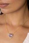 Ruuh Studios_Gold Plated Radiance Heart Embellished Pendant Necklace _Online_at_Aza_Fashions