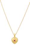 Shop_Ruuh Studios_Gold Plated Sparkle Heart Pendant Necklace _at_Aza_Fashions