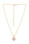 Buy_Ruuh Studios_Gold Plated Rose Quartz Serenity Heart Shaped Pendant Necklace _at_Aza_Fashions