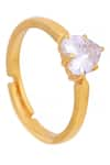 Ruuh Studios_Gold Plated Stone Celestial Heart Ring _Online_at_Aza_Fashions