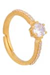 Buy_Ruuh Studios_Gold Plated Stone Celestial Heart Ring _Online_at_Aza_Fashions