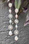 Ruuh Studios_Gold Plated Pearls, Mirrors Multi Drop Earrings _Online_at_Aza_Fashions