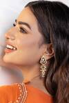 Buy_Ruuh Studios_Gold Plated Moissanite Polki Malti Meenakari Work Drop Earrings _Online_at_Aza_Fashions