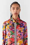 Shop_Studio Rigu_Multi Color Vegan Silk Print Petunia Collar Shirt With Straight Pant _Online_at_Aza_Fashions