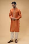 Buy_Taavare_Orange Tissue Organza Embellished Sequin Bead Placement Kurta With Pant _at_Aza_Fashions